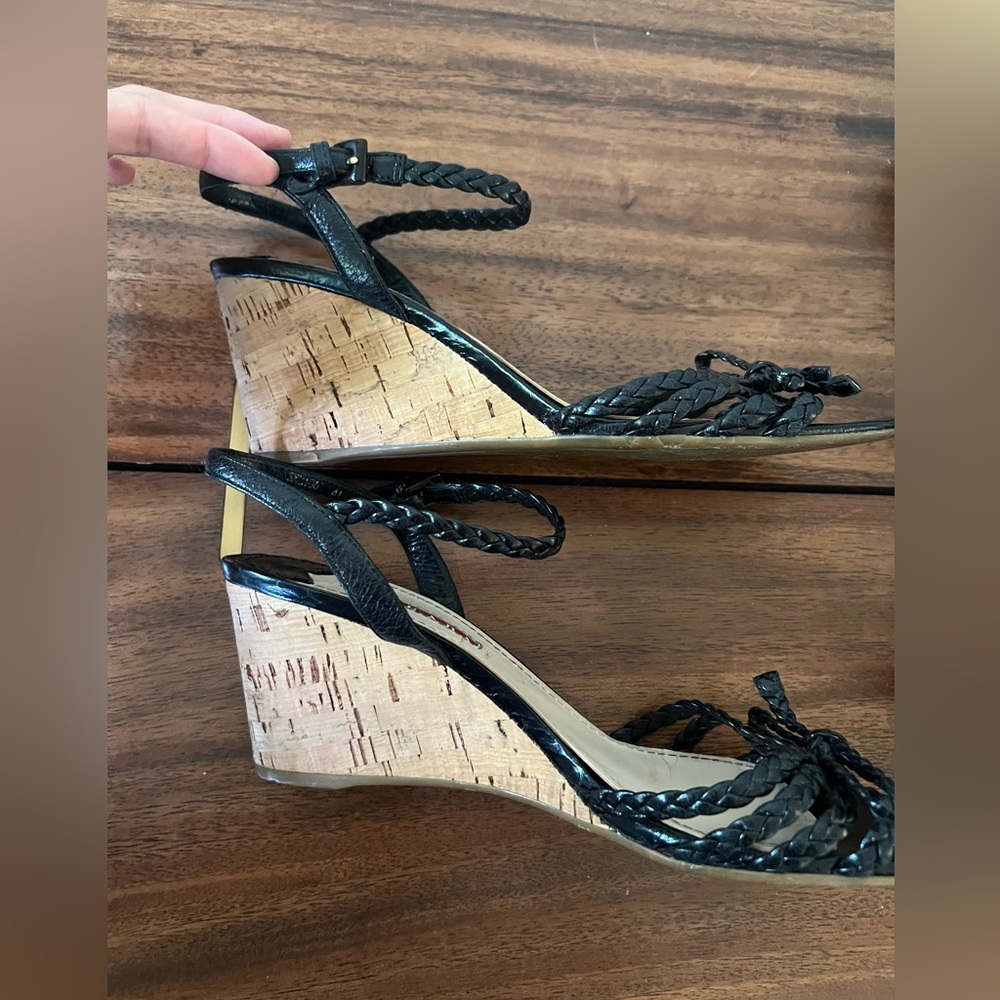 Prada Black Braided Strap Sandals - Picture 10 of 13